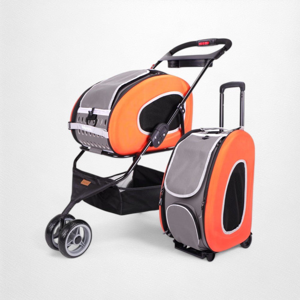 5 - in - 1 Combo EVA pet carrier/stroller - Sling Bag, Small Backpack w/ Wheels, Car Seat Booster - Quill & Roost