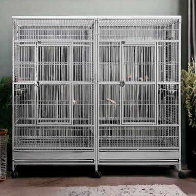 Stainless Steel Macaw Cage Front View in a home