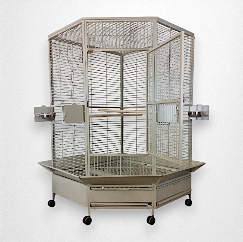 A & E Cage Co - Extra Large Corner Bird Cage, 42"x42"x73" - Quill & Roost