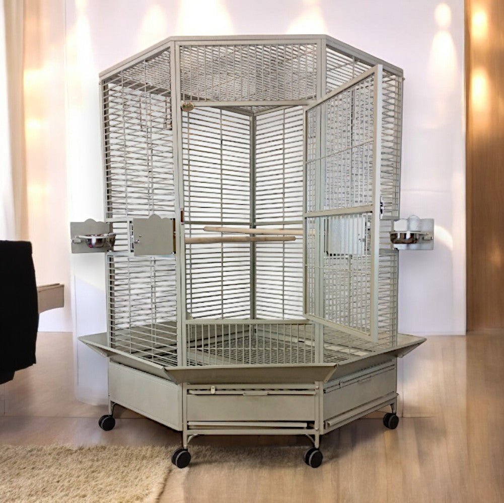 A & E Cage Co - Extra Large Corner Bird Cage, 42"x42"x73" - Quill & Roost
