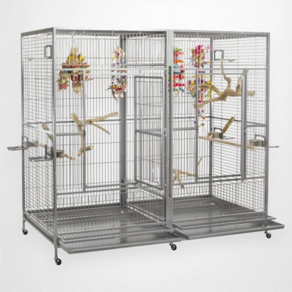 A & E Cage Co - Flat Top Double Macaw Bird Cage w/ Divider – Quill & Roost