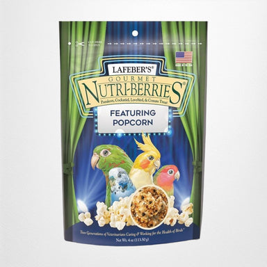 Lafeber Gourmet Nutri-Berries with Popcorn for Parakeet, Cockatiel & Conures - 4 oz - Quill & Roost
