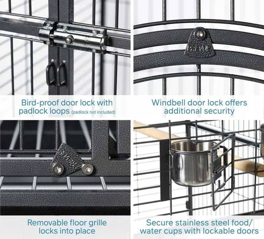 Prevue Empire Large Bird Cage with Flat Top, 46"x36"x78.2" - Quill & Roost