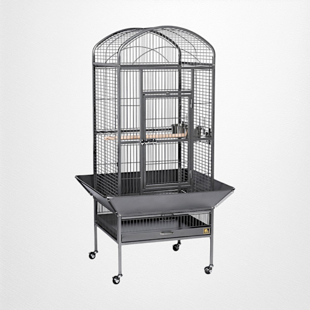Prevue Medium Dome Top Bird Cage in Chalk White or Black, 24’’Lx22’’Wx59 1/2''H - Quill & Roost