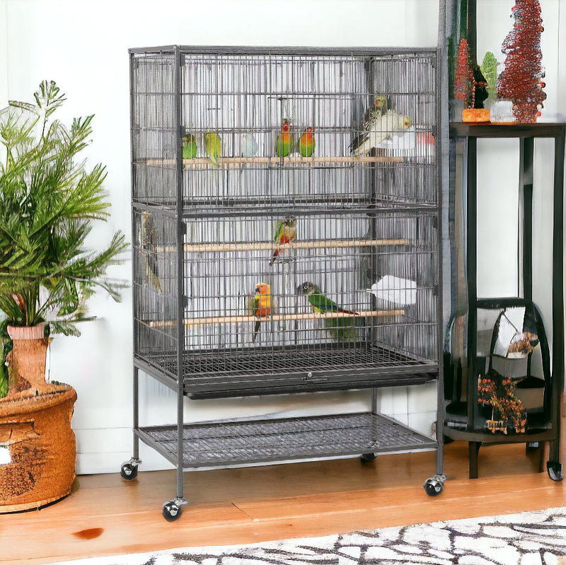 52-Inch Wrought Steel King Bird Cage - Quill & Roost