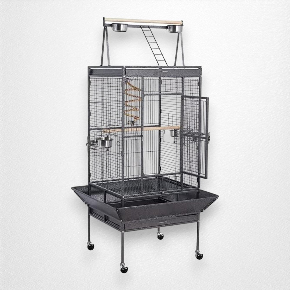 69" Rolling Parrot Cage with Stand - Quill & Roost