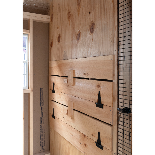 Double Chicken Coop with double run closed nesting boxes interior A828CD