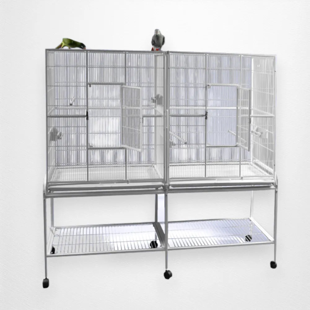 A E Cage Co Double Flight Bird Cage with Divider — Quill Roost