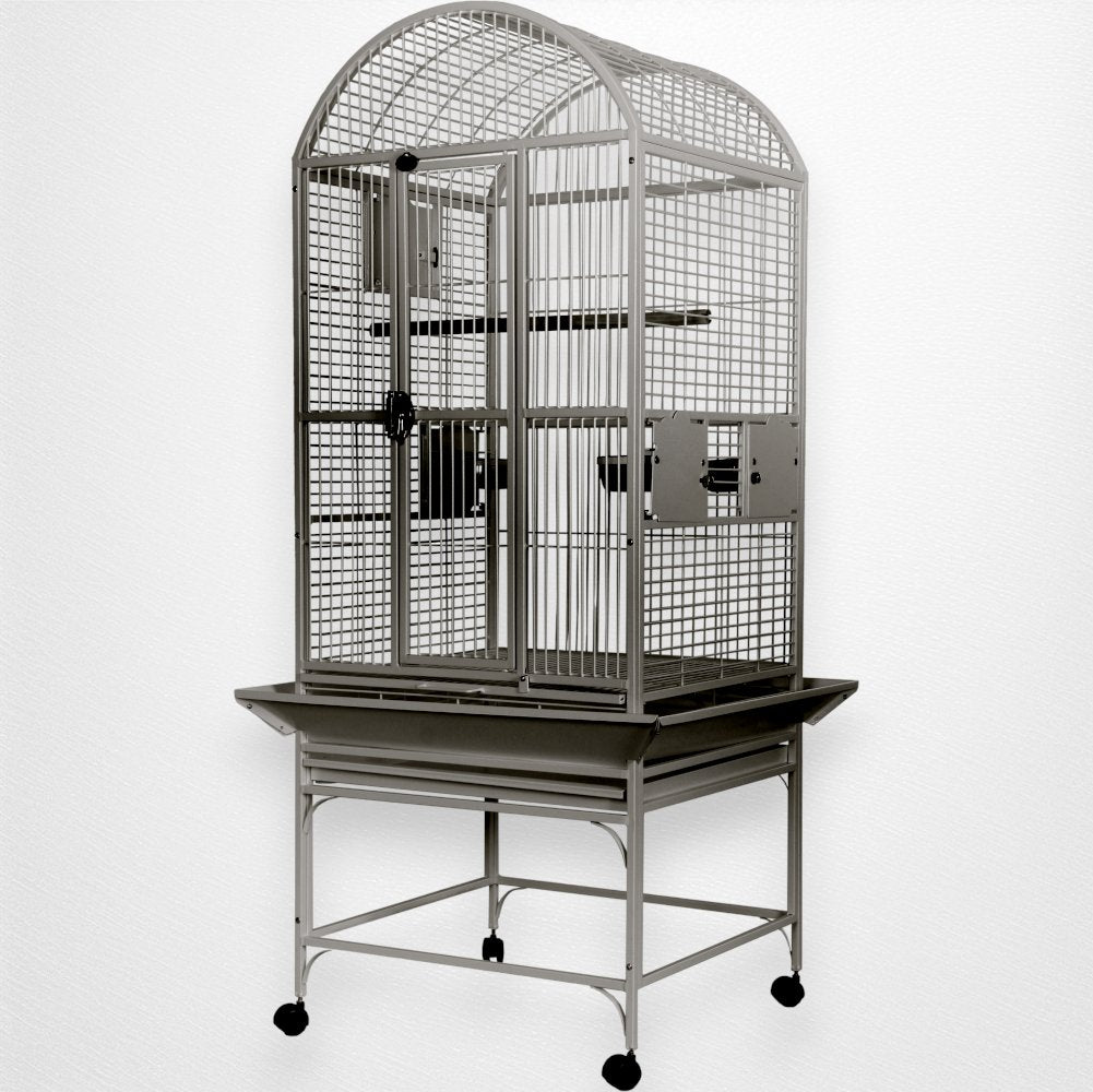 A & E Cage Co - Stainless Steel DomeTop Cage, 24"x22"x61" - Quill & Roost
