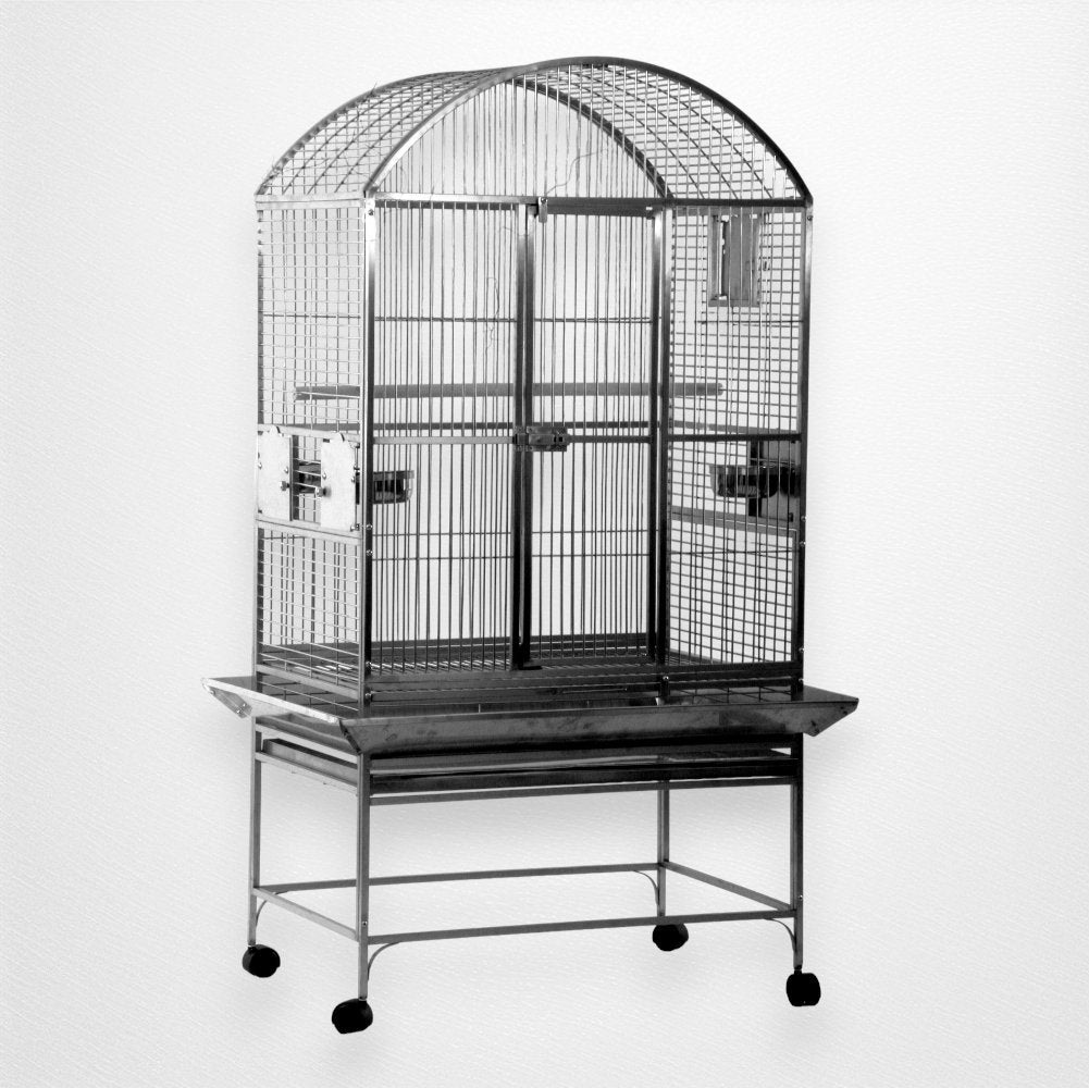 A & E Cage Co - Stainless Steel DomeTop Cage, 32"x23"x63" - Quill & Roost
