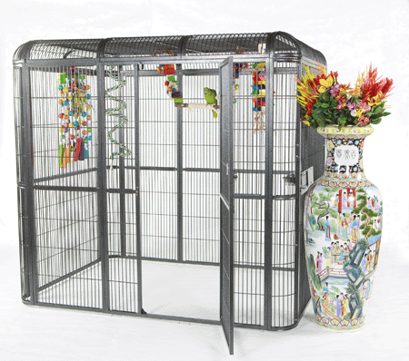 A & E Cage Co - Walk-in Aviary, 110"x62" - Quill & Roost