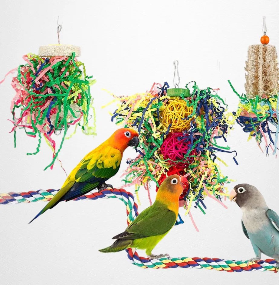 Interactive Bird Toys for Shredding and Foraging 4pcs Quill Roost