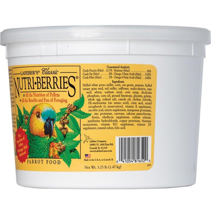 Lafeber Classic Nutri-Berries Parrot Food - 3.25 lb Bucket - Quill & Roost