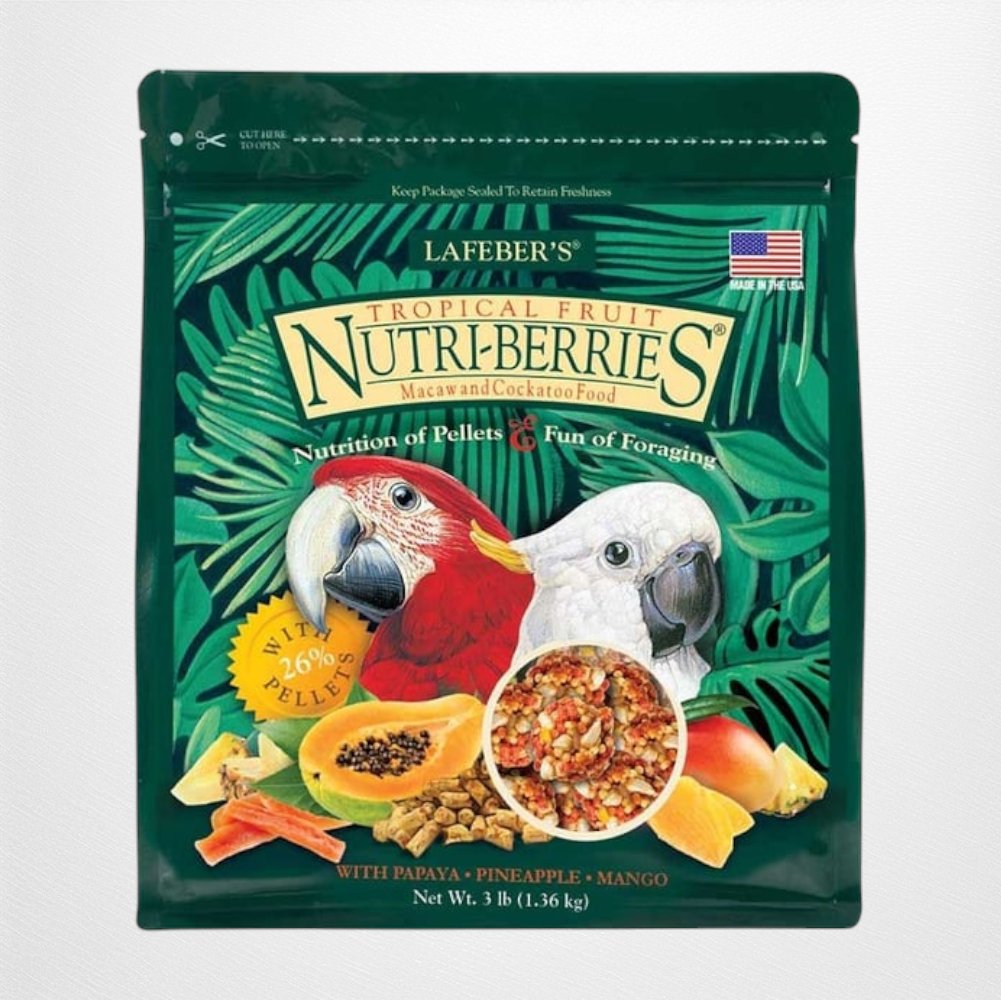 Lafeber Tropical Fruit Nutri-Berries Macaw & Cockatoo Food - 3 lbs - Quill & Roost