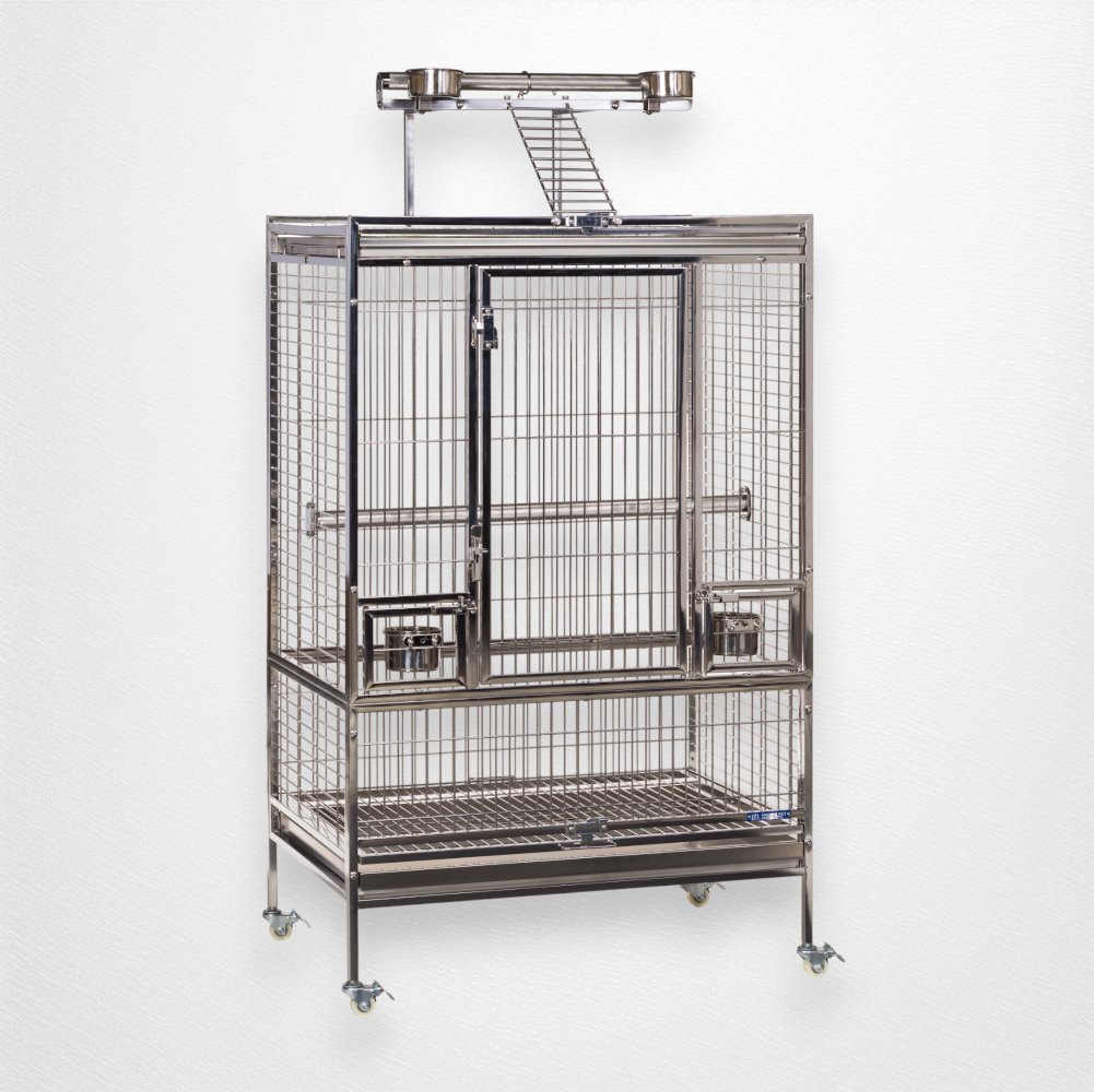Prevue Large Stainless Steel Play Top Bird Cage — Quill & Roost